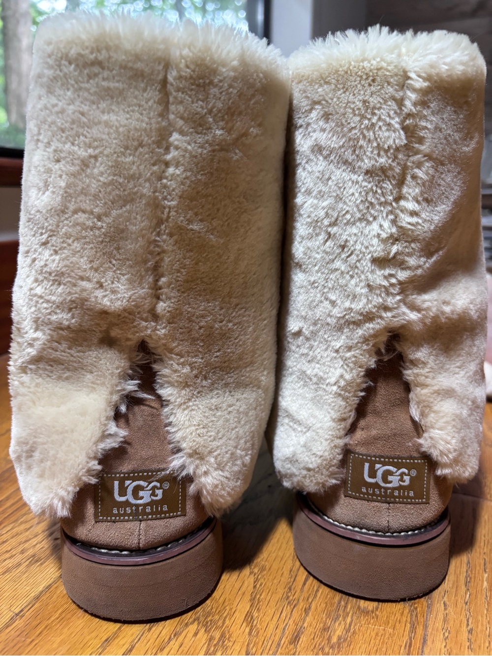 UGG Australia Fluff Boots Size 9 Chestnut Shearling Fur Winter Cozy Boots - Picture 7 of 15